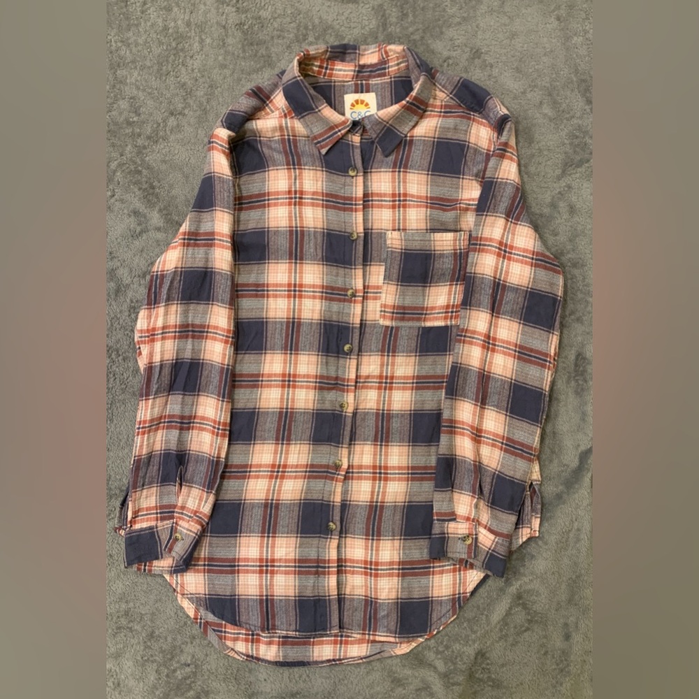 C&C California Navy, Red and Beige Plaid